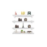 Kit Jogo 4 Prateleiras De Livro De Parede Mdf/Mdp Branco 60 x 20