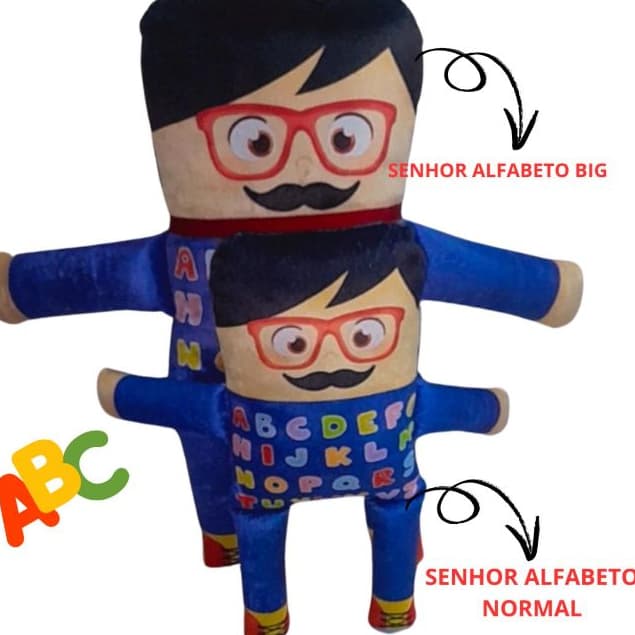 SENHOR ALFABETO GIGANTE EDUCACIONAL COM LETRAS E SACOLA