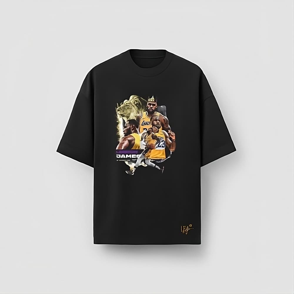 Camiseta Premium Lebron James Oversized Lakers Streetwear NBA 100% Algodão