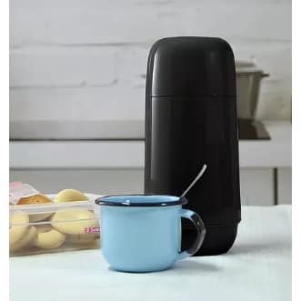 Garrafa Térmica Plástica Adorar Preta 250ml Termic Sanremo PRESENTE DIA DAS MÃES