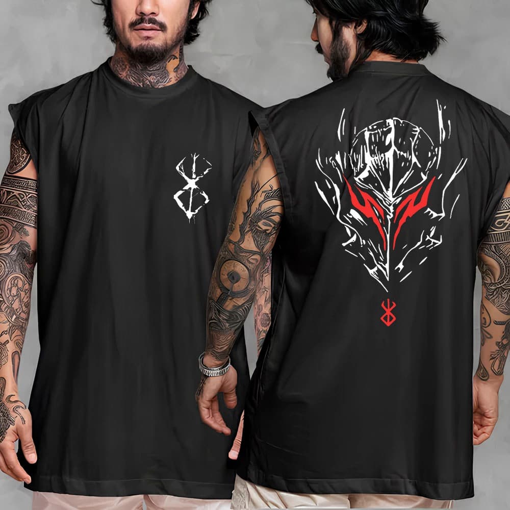 Camiseta regata machao oversized mascuilno berserk manga guts streetware confrotavel gym academia unissex