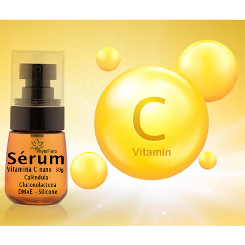 Sérum Facial Vitamina C 30g  - Clareador e Antioxidante - Natural e Vegano, deixa o rosto hidratado