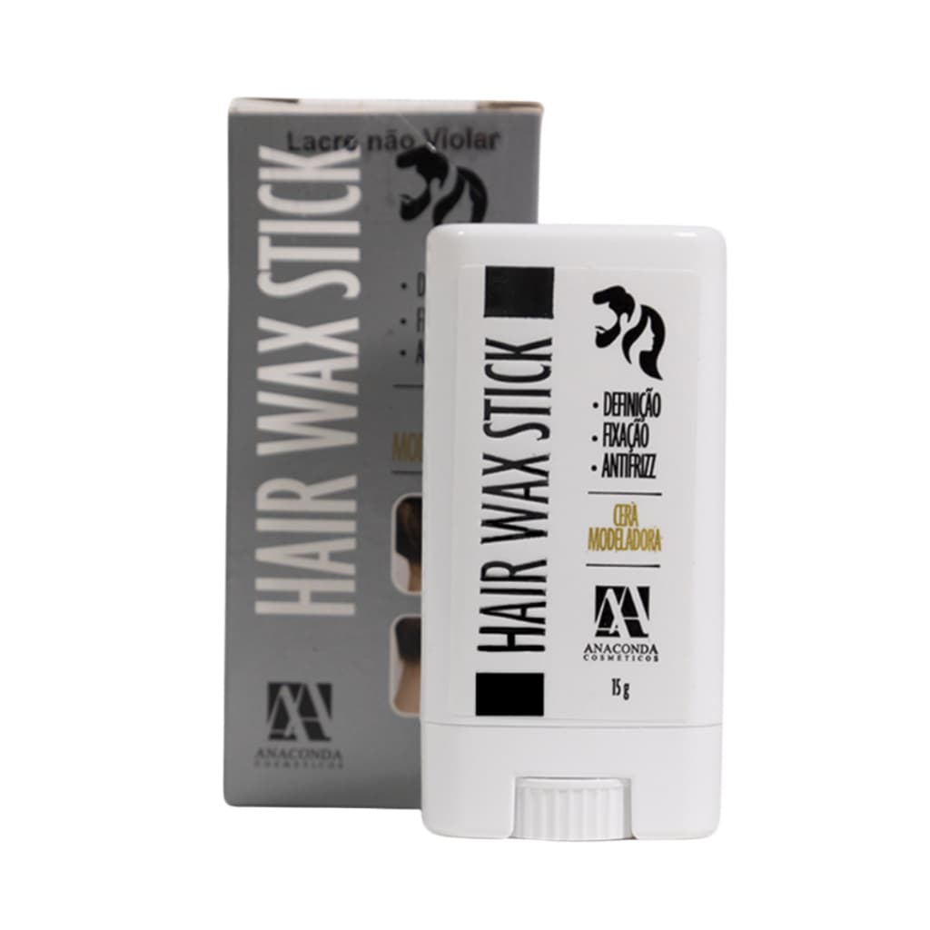 Cera Modeladora Capilar Batom Anaconda Hair WAX Stick Anti Frizz 15g