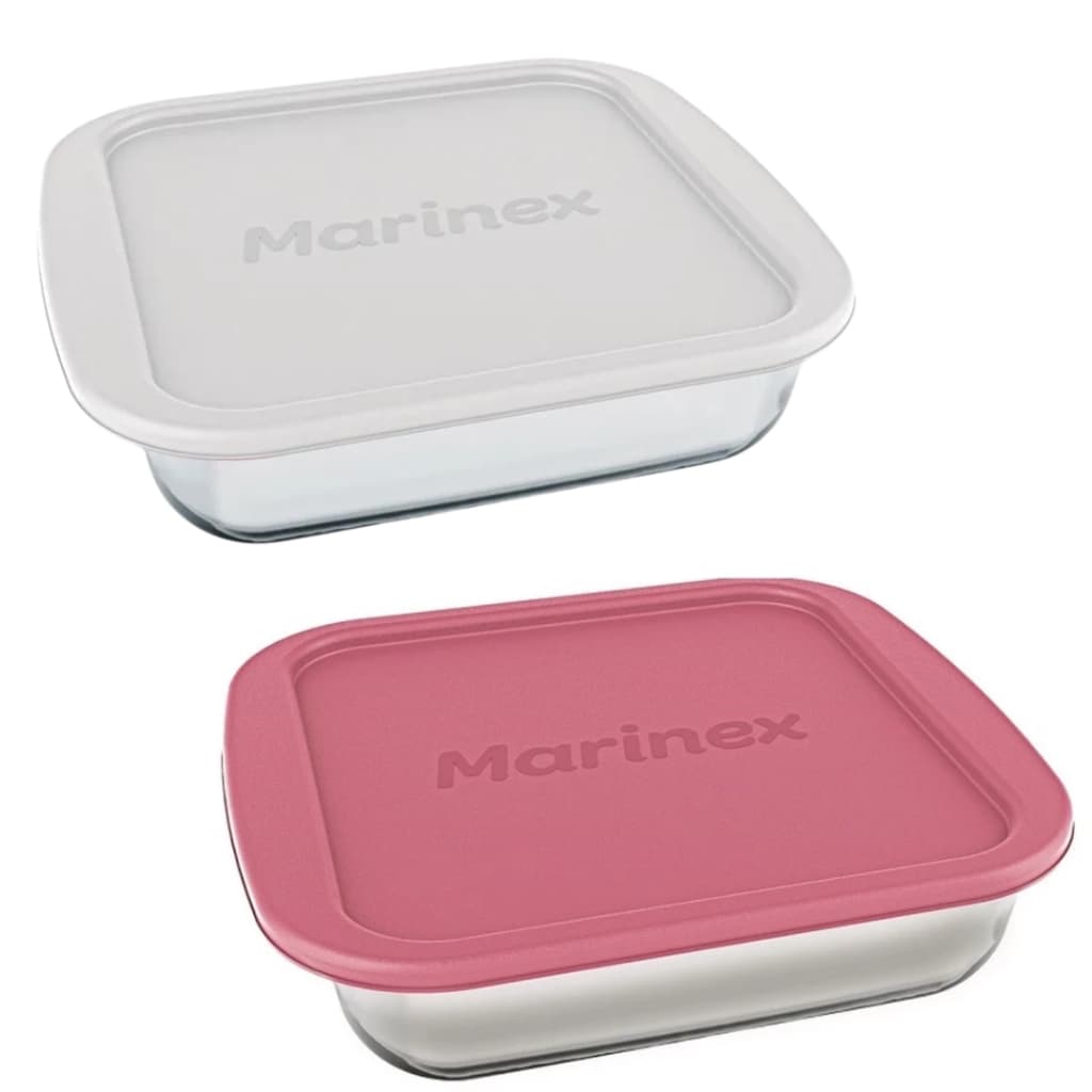 Assadeira Refratária Quadrada Pequena Marinex 1,1L Com Tampa