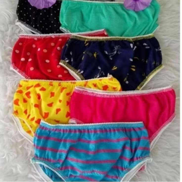 kit 10 calcinhas infantil de algodão com forro do P ao GG