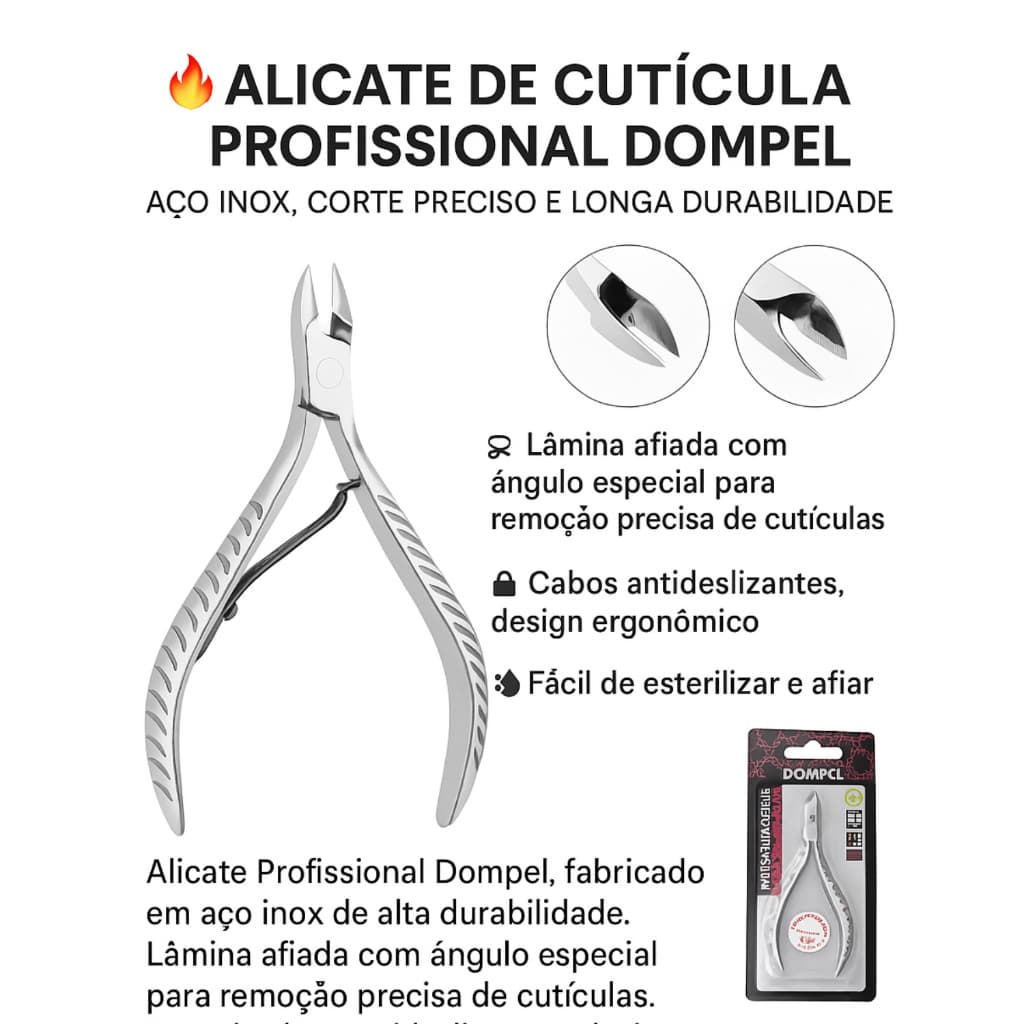 Alicate Para Cutícula Profissional Aço Antideslizante