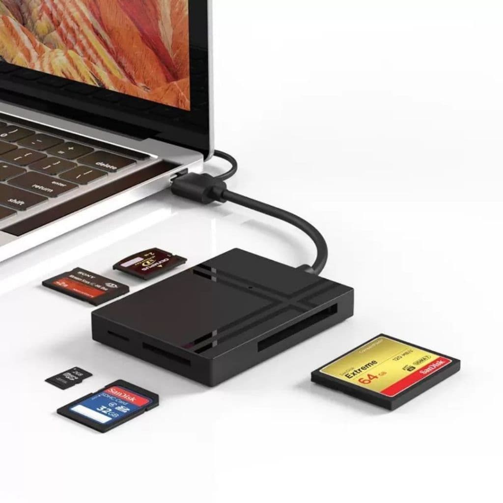 Adaptador De Leitor De Memoria  USB Tipo C 5 in 1-.SD/TF/MS/CF/XD Para PC/Android/Linux/Mac Os