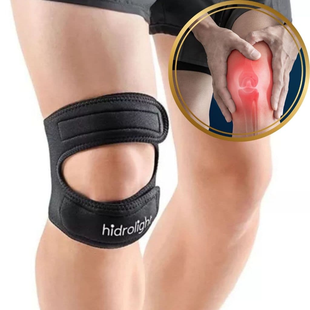 Joelheira Sub Patelar Aberta Hidrolight Bilateral Unissex Prática Exercicios