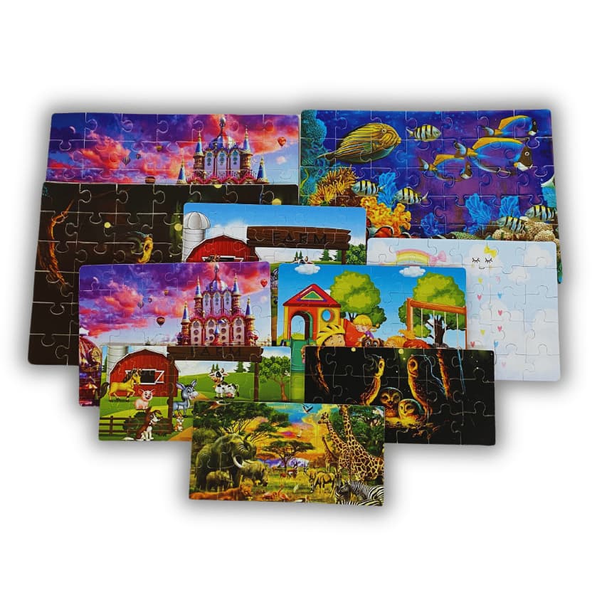 Kit 10 Quebra Cabeças com Desenhos Variados Infantil Educacional