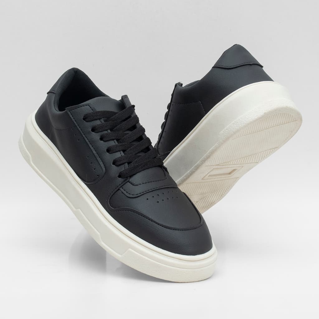 Tênis Casual Masculino Sola Alta Detalhes Moderno Confortável Elegante Lançamento