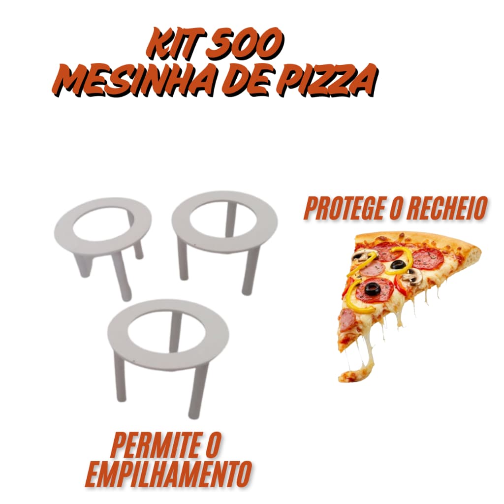 Mesinha de Pizza Suporte Tripé para Caixa de Pizza – 500 Unidades