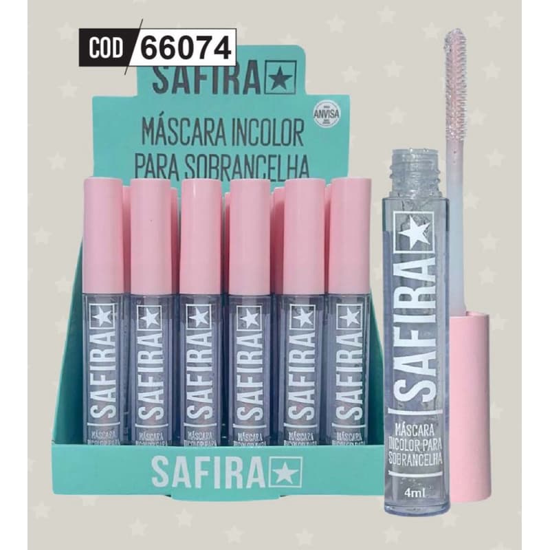 Máscara de cílios maquiagem Safira definição natural fácil aplicação INCOLOR PARA SOBRANCELHA