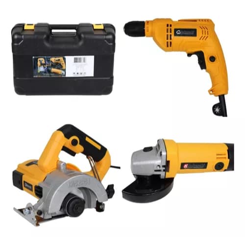 Kit Multi Ferramentas 3 Em 1 Furadeira/Esmerilhadeira/ Serra Mármore Multifunções NK
