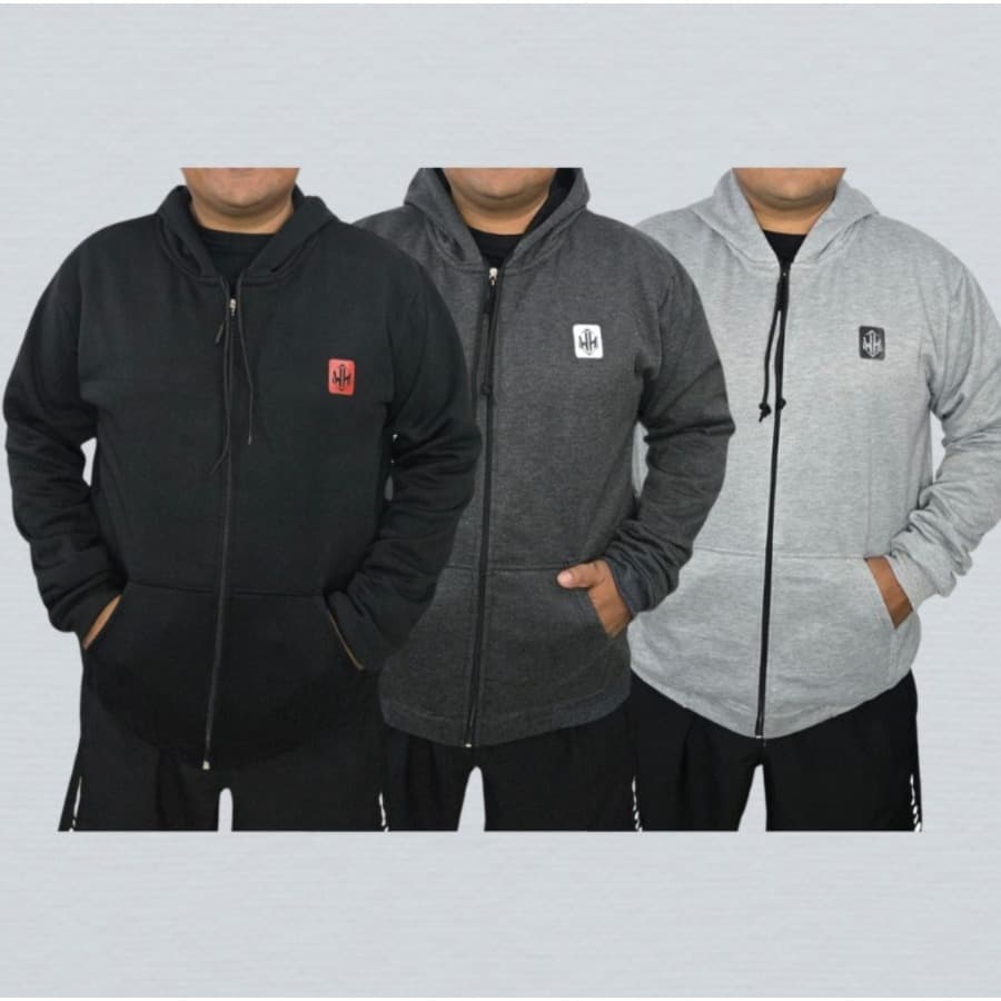 Blusa Moleton Canguru Algodão Com Ziper  Masculino Blusa De Frio Unissex Liso INVERNO