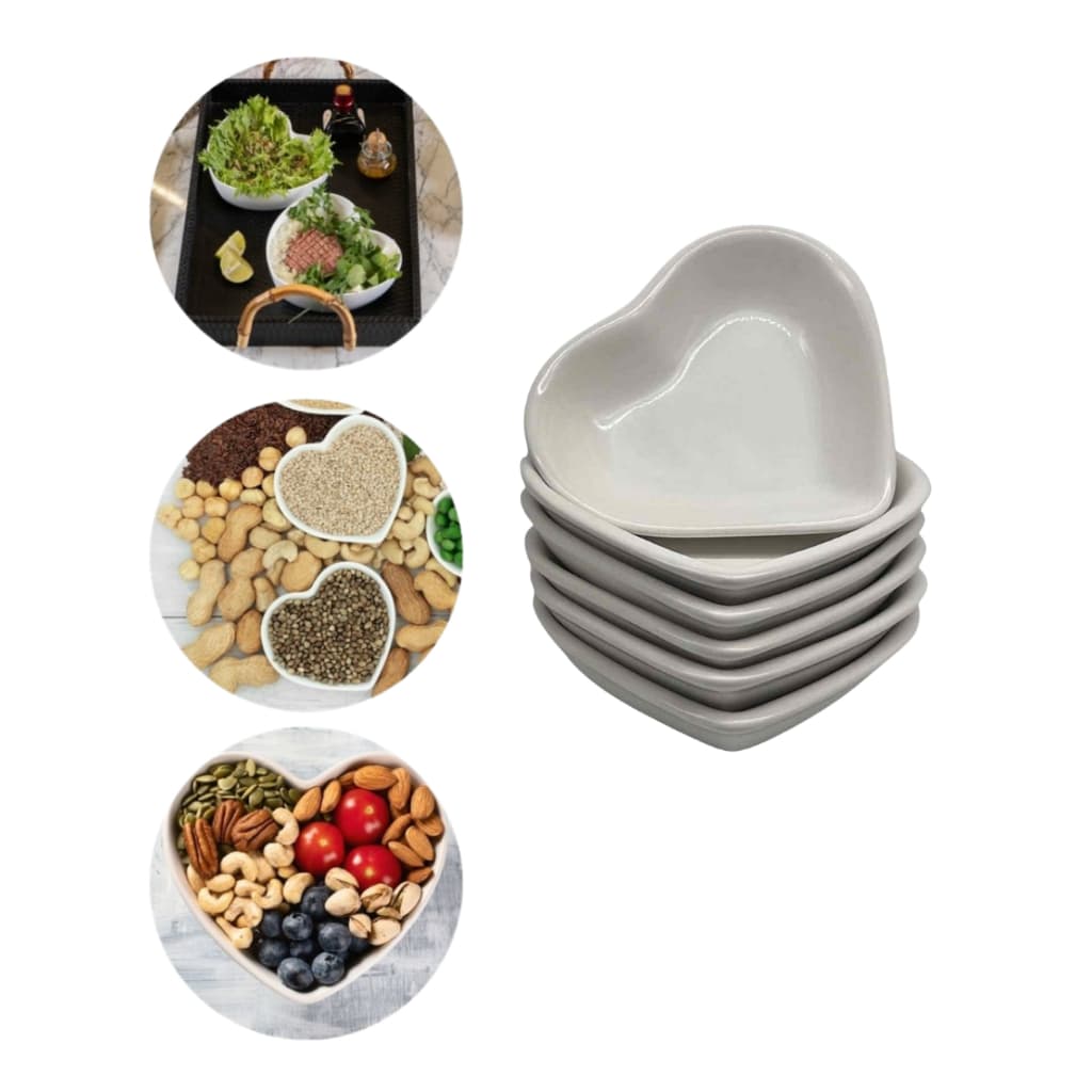 Bowl Coração Tigela Mesa Posta Petisco Sobremesa Almoço Jantar 6un