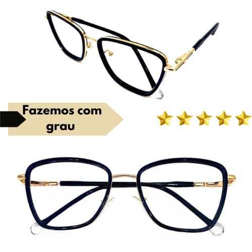 Óculos Completo Armação Feminina Com Lentes Em Anti Reflexo Com Seu Grau