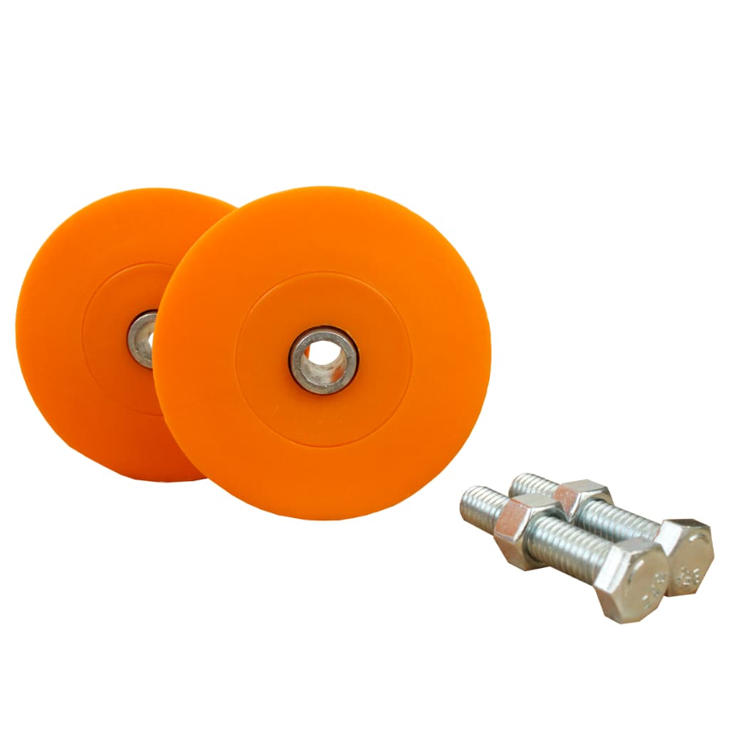 Roldana Nylon Maciça Para Portão 60mm 2.1/2 Pol Tipo U 1 Par