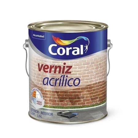 Verniz Acrílico Coral Incolor Transparente Brilhante 3.6 litros