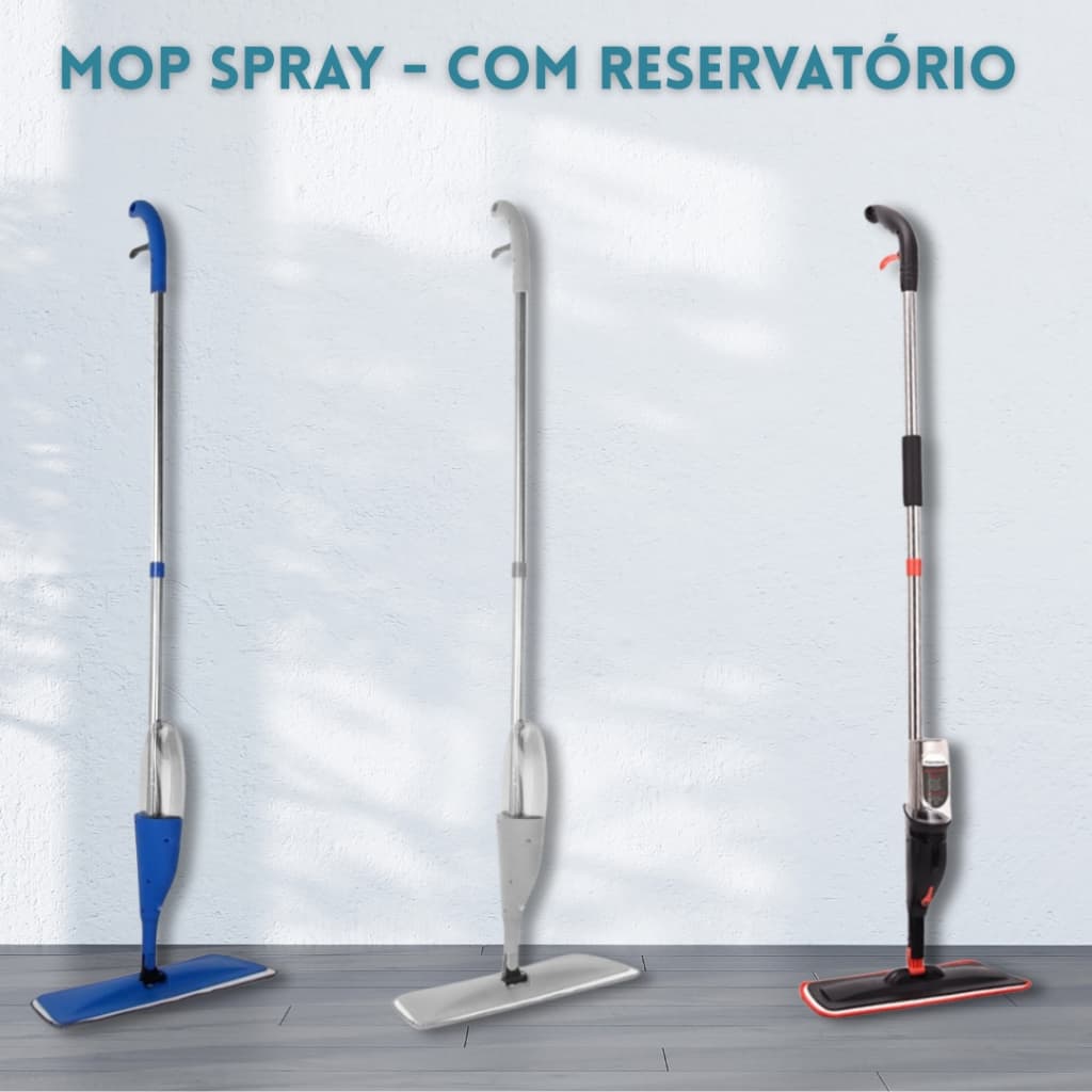 Mop Spray Inteligente Flash Mágico Giratório Rodo Esfregão Flat Inox Limpeza Refil Reservatório Limpa Vidro Multiuso