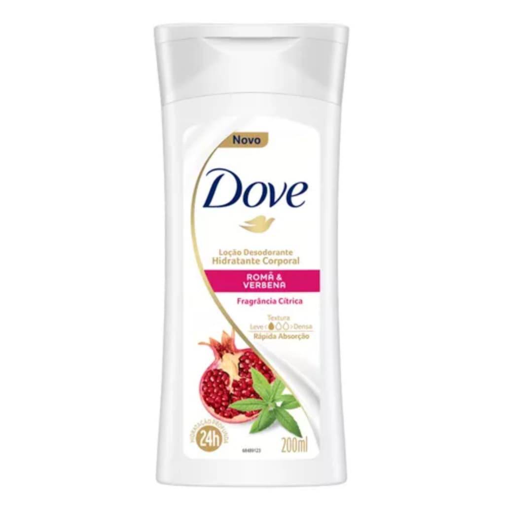 Loção Desodorante Hidratante Corporal Romã & Verbena Dove Frasco 200ml