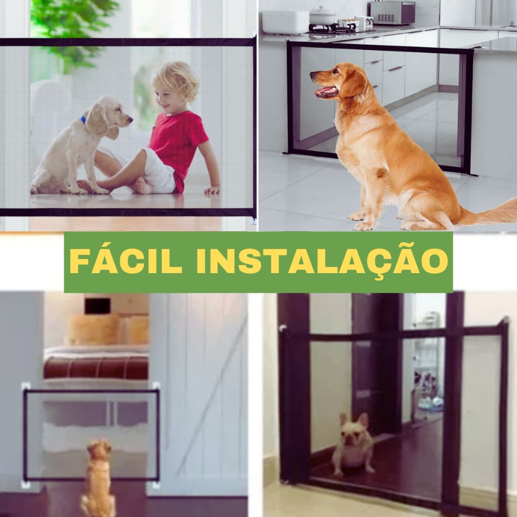 Tela de Proteção Cerca para Cães Cachorro Gatos Crianças Bebê Pet para Portas Sala Cozinha Varanda Quarto Removível