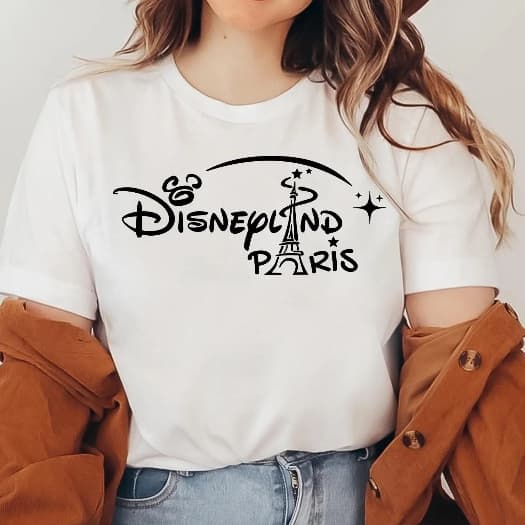 Camiseta Feminina Disneyland Paris 100% Algodão Disney camiseta férias
