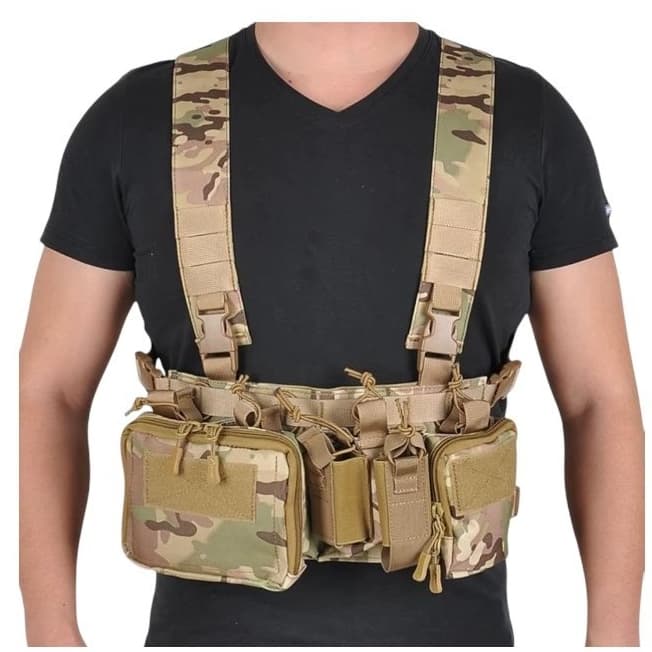 Colete Chest Rig Multifuncional Com Bolso Múltiplos