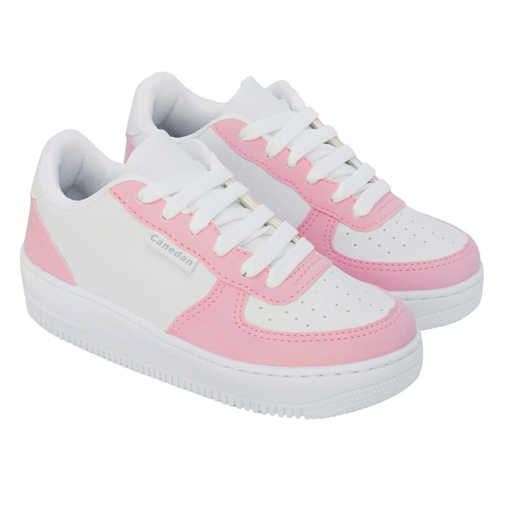 Tenis Sapato feminino casual branco rosa super confortavel sola reta plataforma !