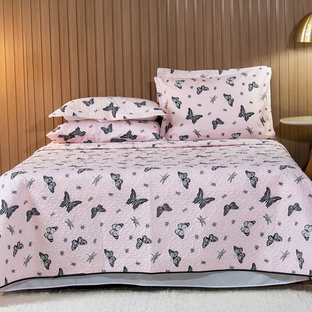 Cobre Leito Estampado Para Cama de Solteiro 2 Peças