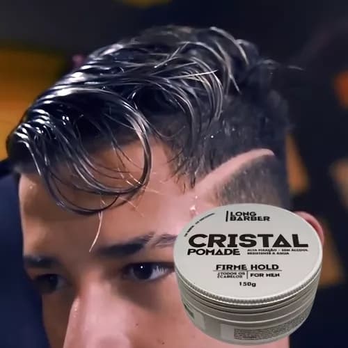 POMADA CRISTAL FIRME HOLD LONG BARBER - O PODER MÁXIMO PARA SEU ESTILO