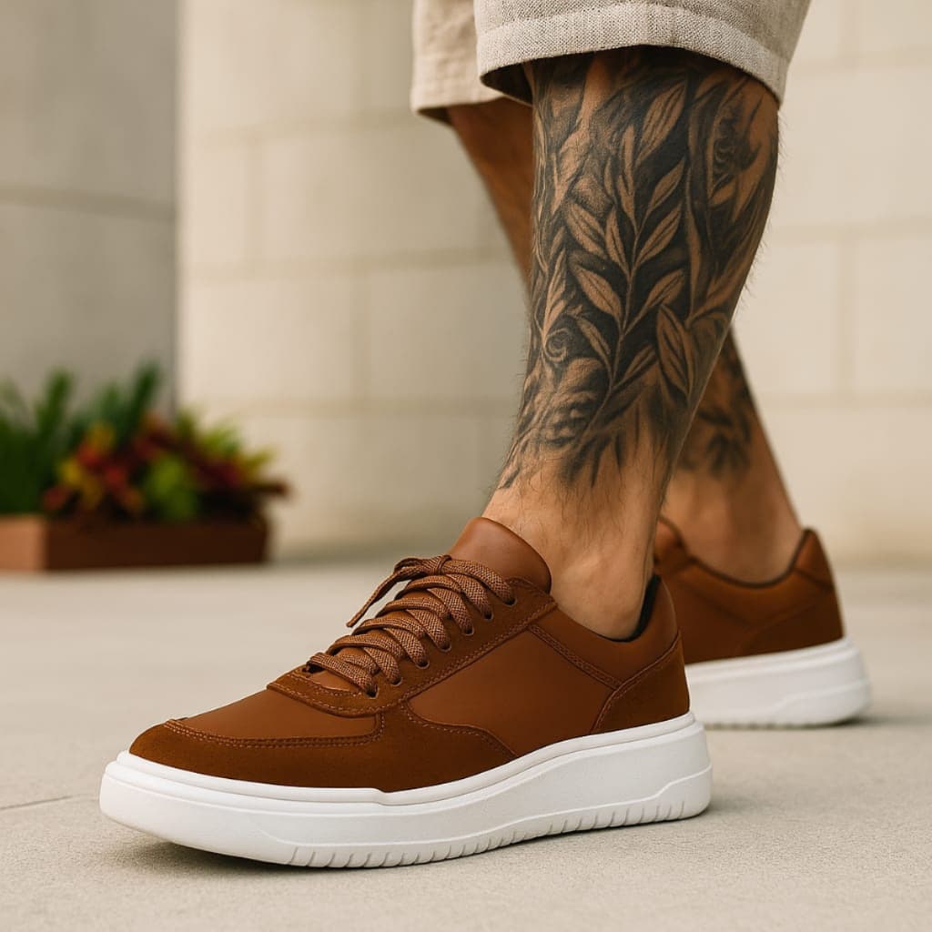 Tênis Casual Sola Alta Plataforma Sneaker Masculino Cano Baixo Premium