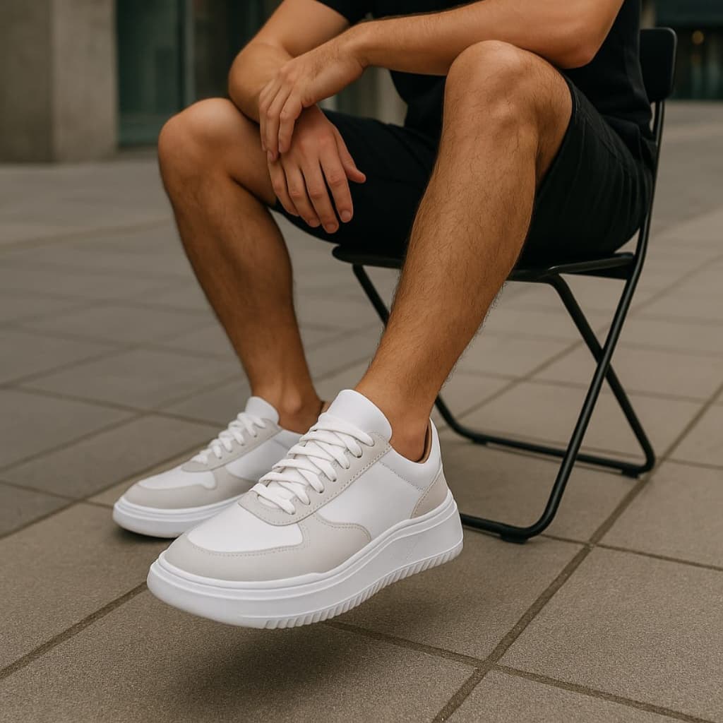 Tênis Masculino Casual Sneaker Sola Alta Plataforma Tratorado