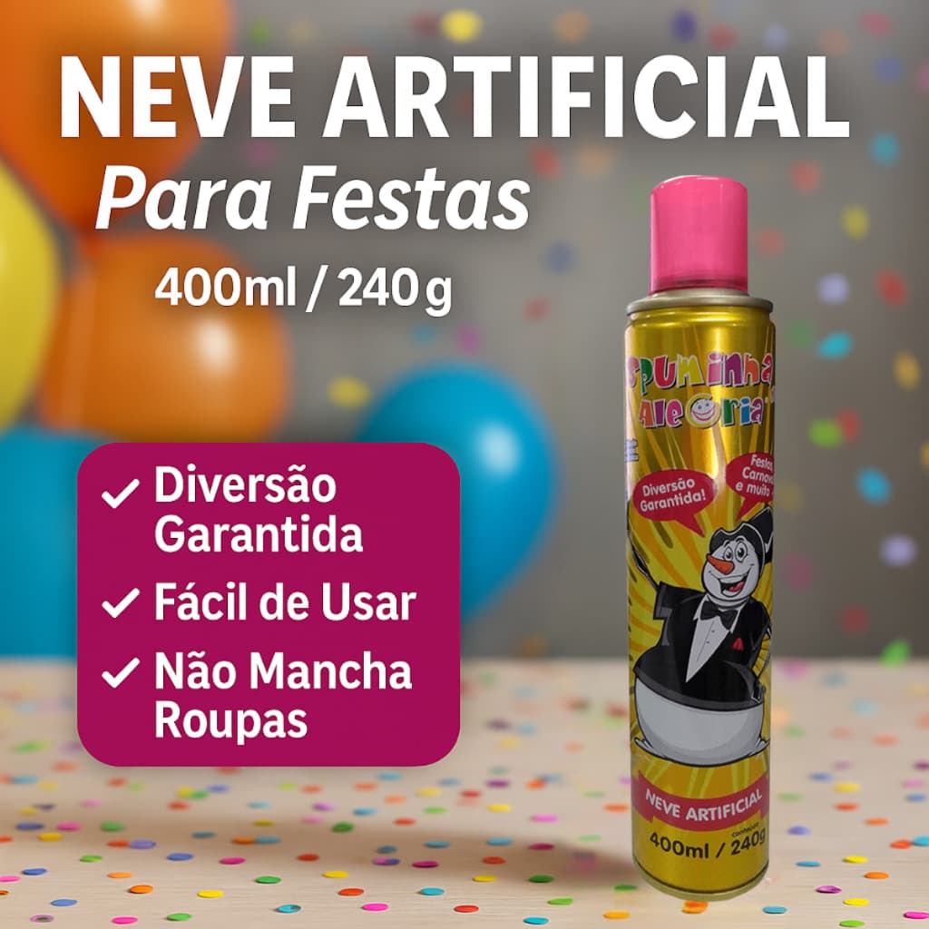 Kit 3 Espuma De Carnaval Spray Neve Artificial Folia Espuma Da Alegria Lata Diversão Criança Festa