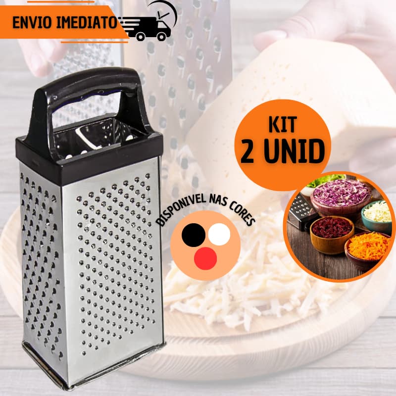 Ralador 4 Faces Kit 2 ou 1 peças em Aço Inox Cozinha Chocolate Coco Verdura Legumes Queijo Multiuso
