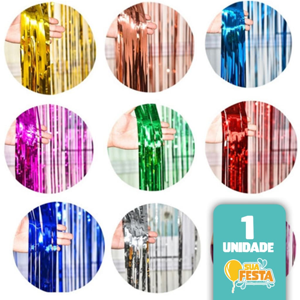 1,2,3 e 5 Cortinas Metalizadas Coloridas 1m x 2m Painel Decorativo Para Festas, Chá Revelação.