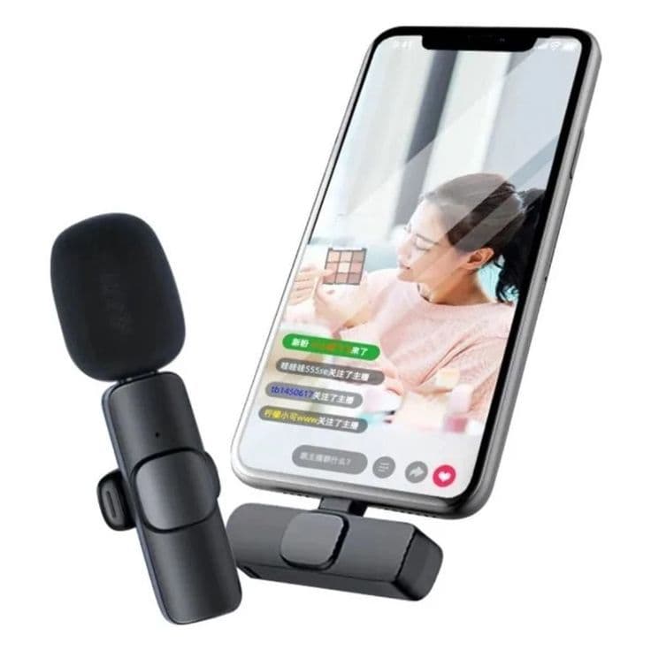 Microfone De Lapela para Celular Gravar Videos,Mini Microfone Sem Fio IPHONE IOS