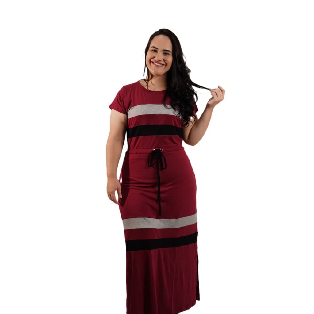 Vestido longo feminino com manga, confortável, fresco, Plus-Size !!