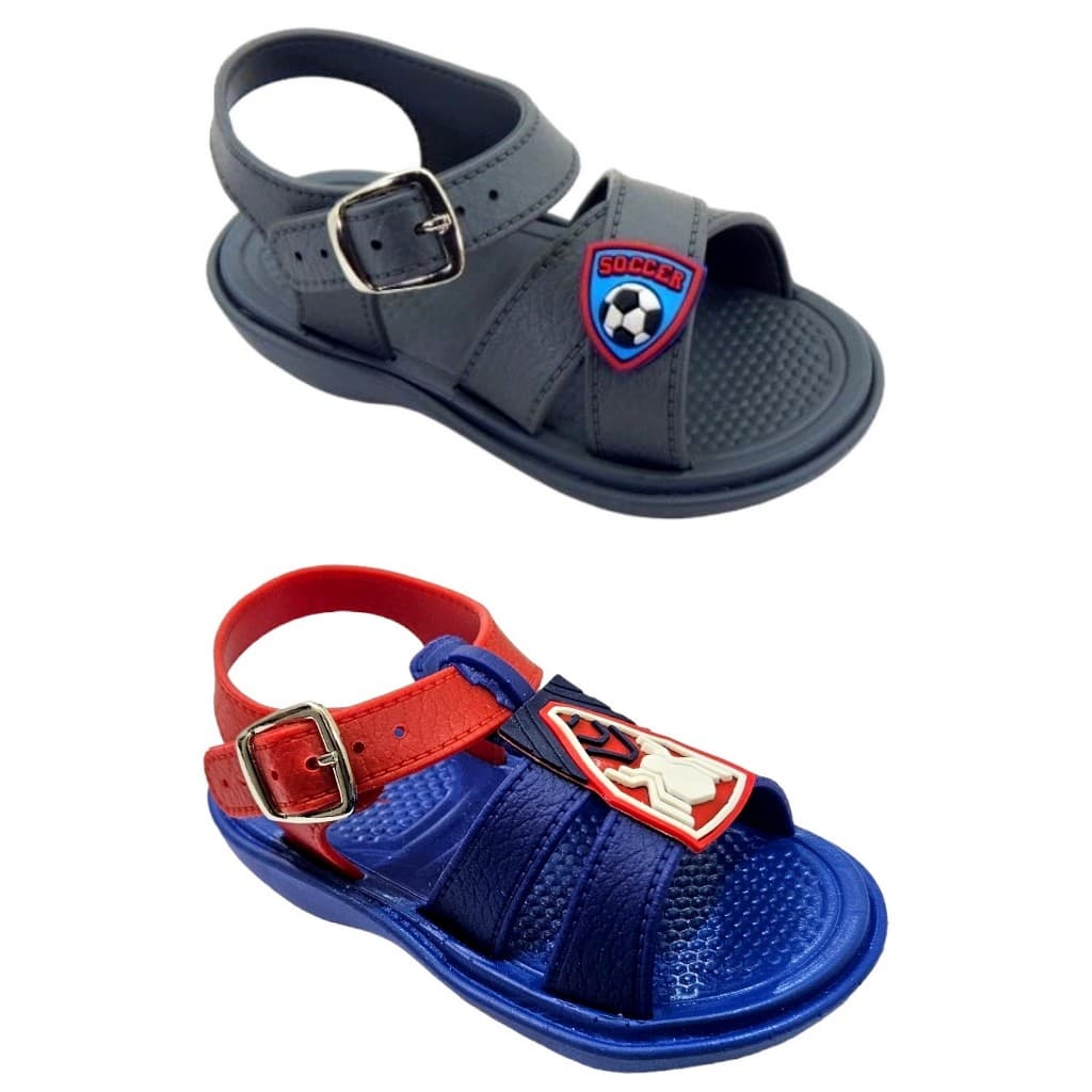 Kit 2 Pares Sandália Baby Masculino ARANHA Promoção + Sandália Baby Menino FOOT Ajustável