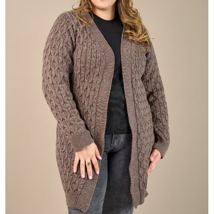 Casaco Tricot Plus Size Feminino Inverno Trançado Elegante Mariá Mariotti -  20211