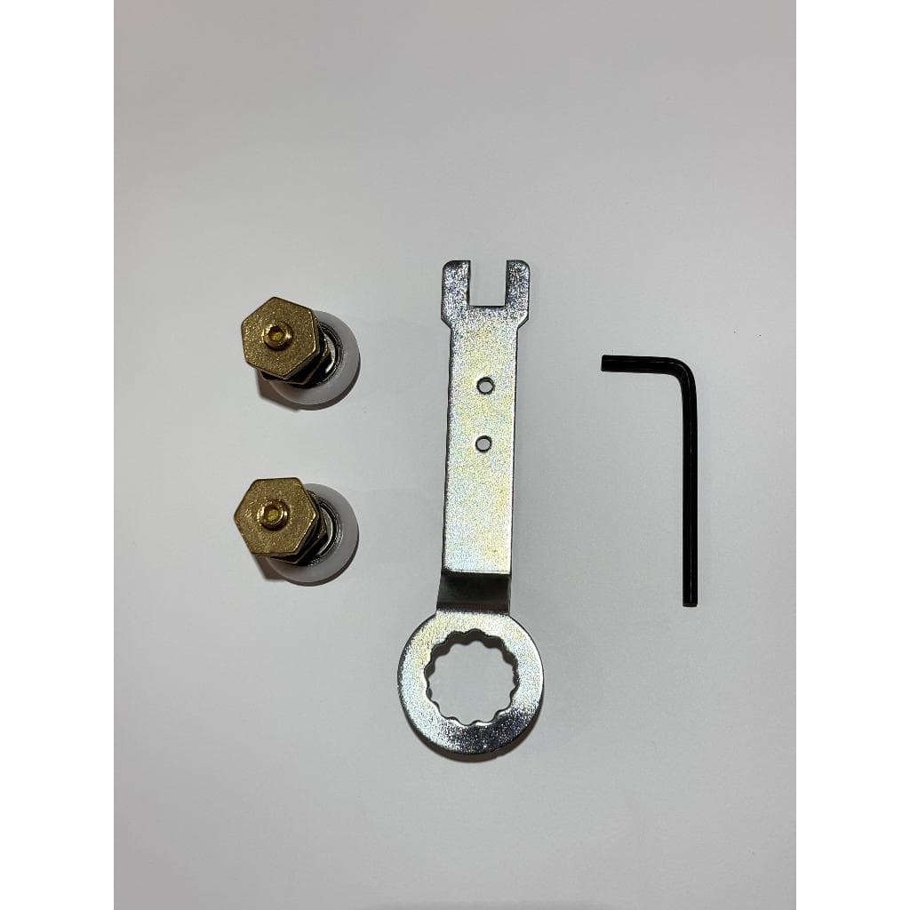 Kit Manutenção 02 Roldanas de Box de Vidro Porta ou Janela 8mm e 10mm + Chave 22 e Chave Allen 4mm