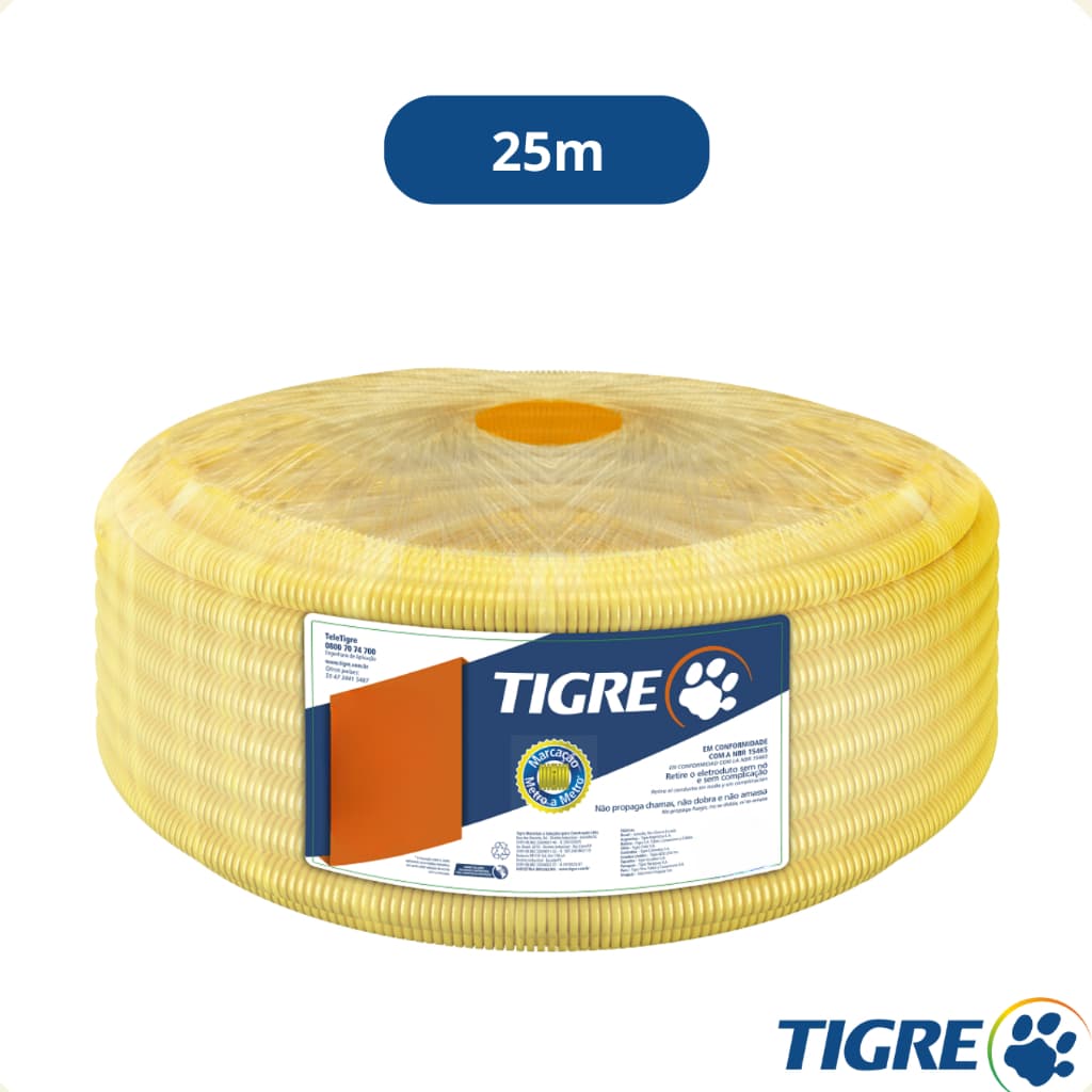 Conduíte Corrugado 32mm Eletroduto PVC 25 Metros - Tigre Flex