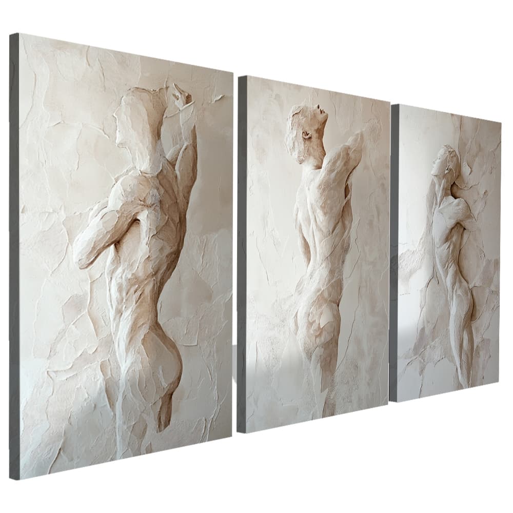 Quadros decorativos corpos brancos para sala quartos 3 peças