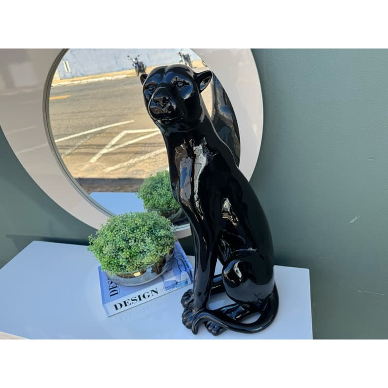 Pantera Sentada Grande Decoração 60cm altura (feita no BRASIL)