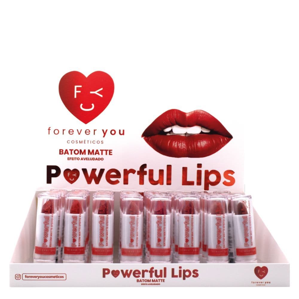 BOX BATOM BALA MATTE POWERFUL LIPS FOREVERYOU