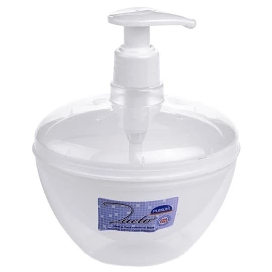 Porta Sabonete Líquido de Plástico Dueto Branco 380 ml.