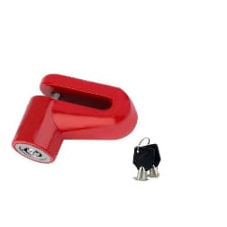 Trava de Disco Pequena Vermelha – Segurança Compacta e Resistente para Moto