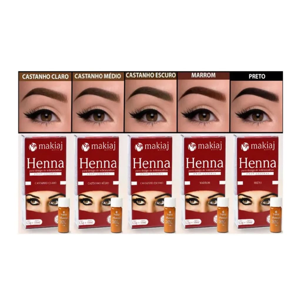 Henna De Sombrancelha 1,5g Henna + 10ml Fixador Makiaj