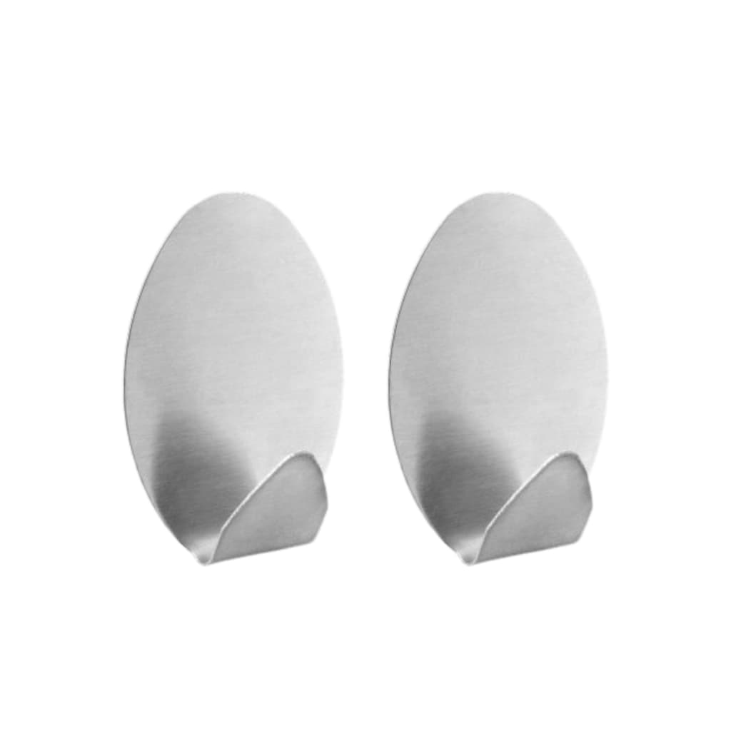 Gancho Adesivo Oval Inox 2 Peças Vonder