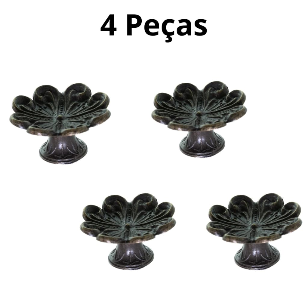 kit 04 Peças Puxador Colonial Capri Pequeno