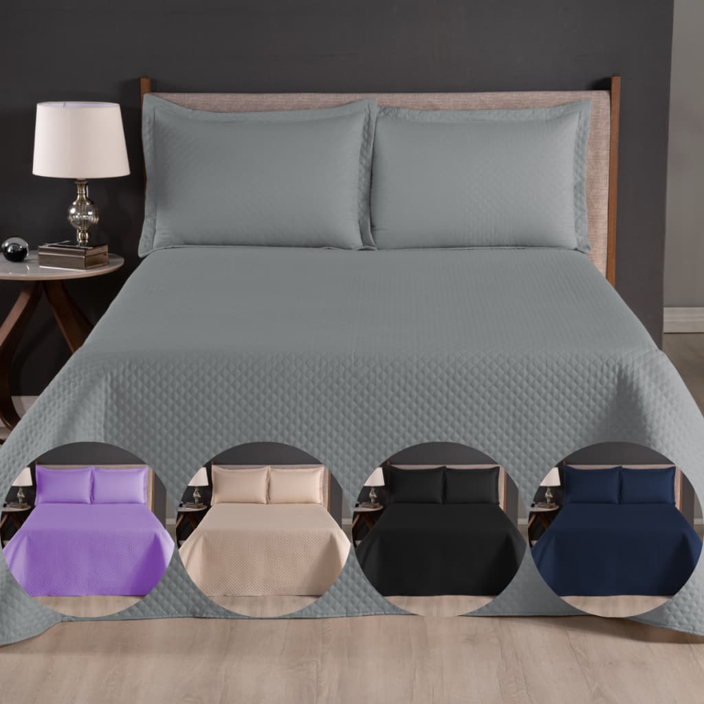 Kit Cobre Leito King Chloe 3 Peças Matelado Ultrassônico 200 Fios Conforto e Sofisticação